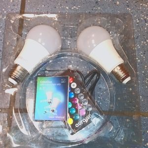 Remote Controlled Color Changing 2 LED Bulb with Light Strip Bundle